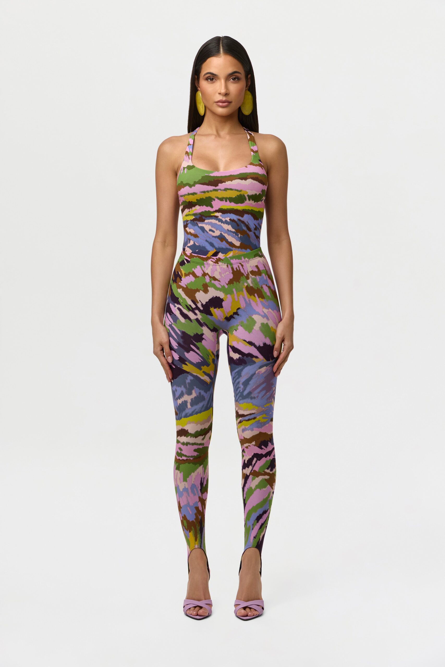 Naked Print Racerback Scoop Tank Bodysuit - Image 3