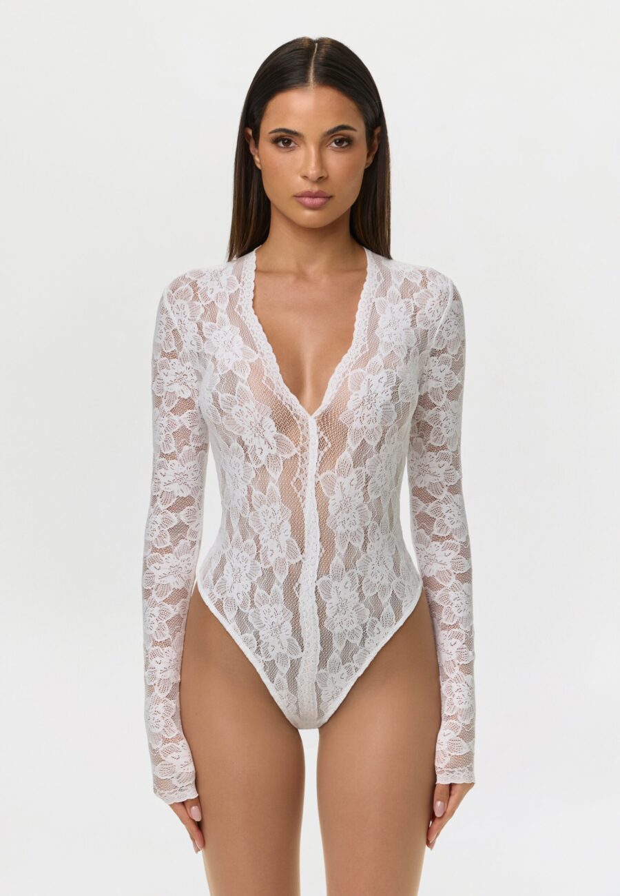 Stretch Lace V-Neck Bodysuit