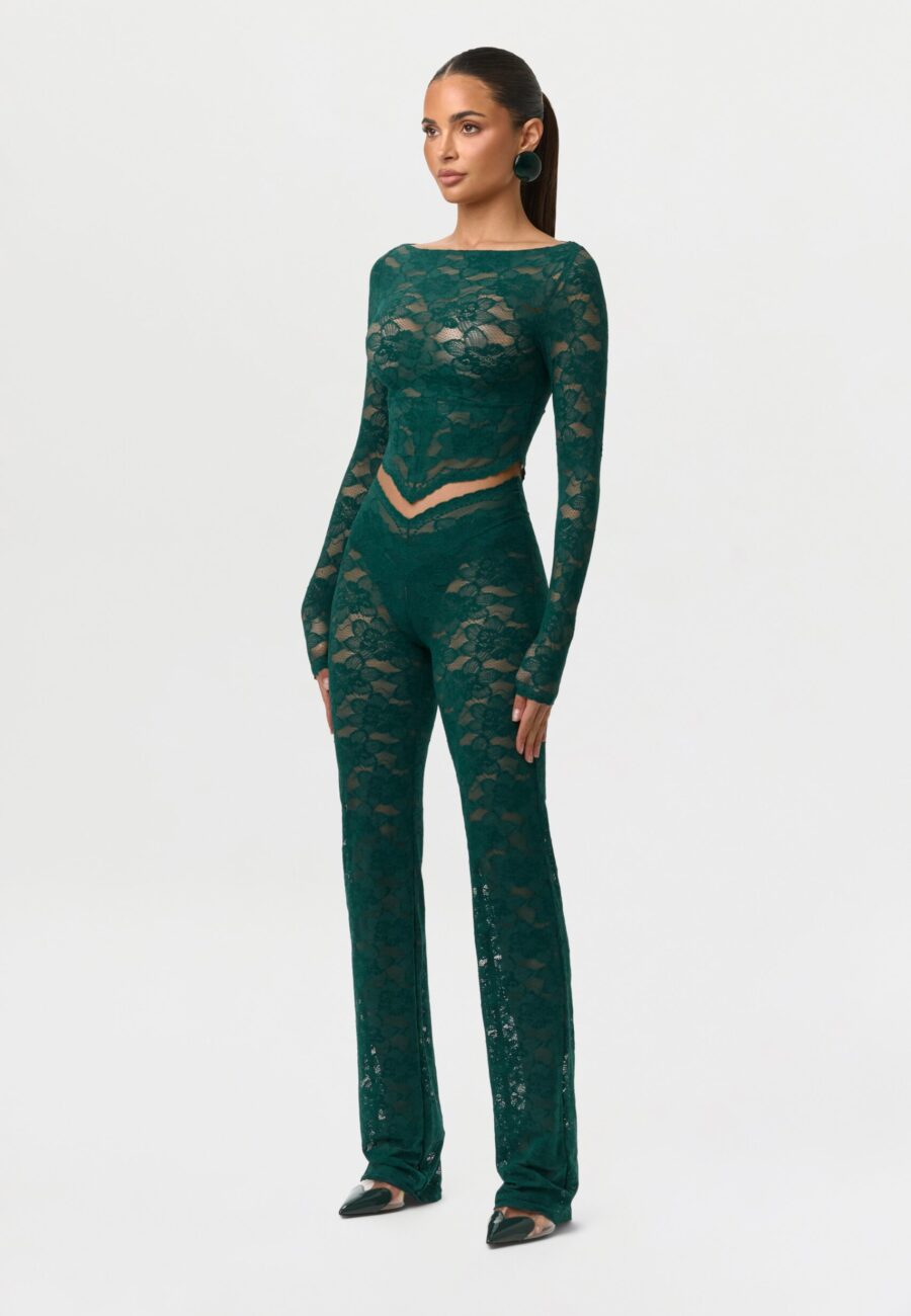 Stretch Lace Straight Leg Pants