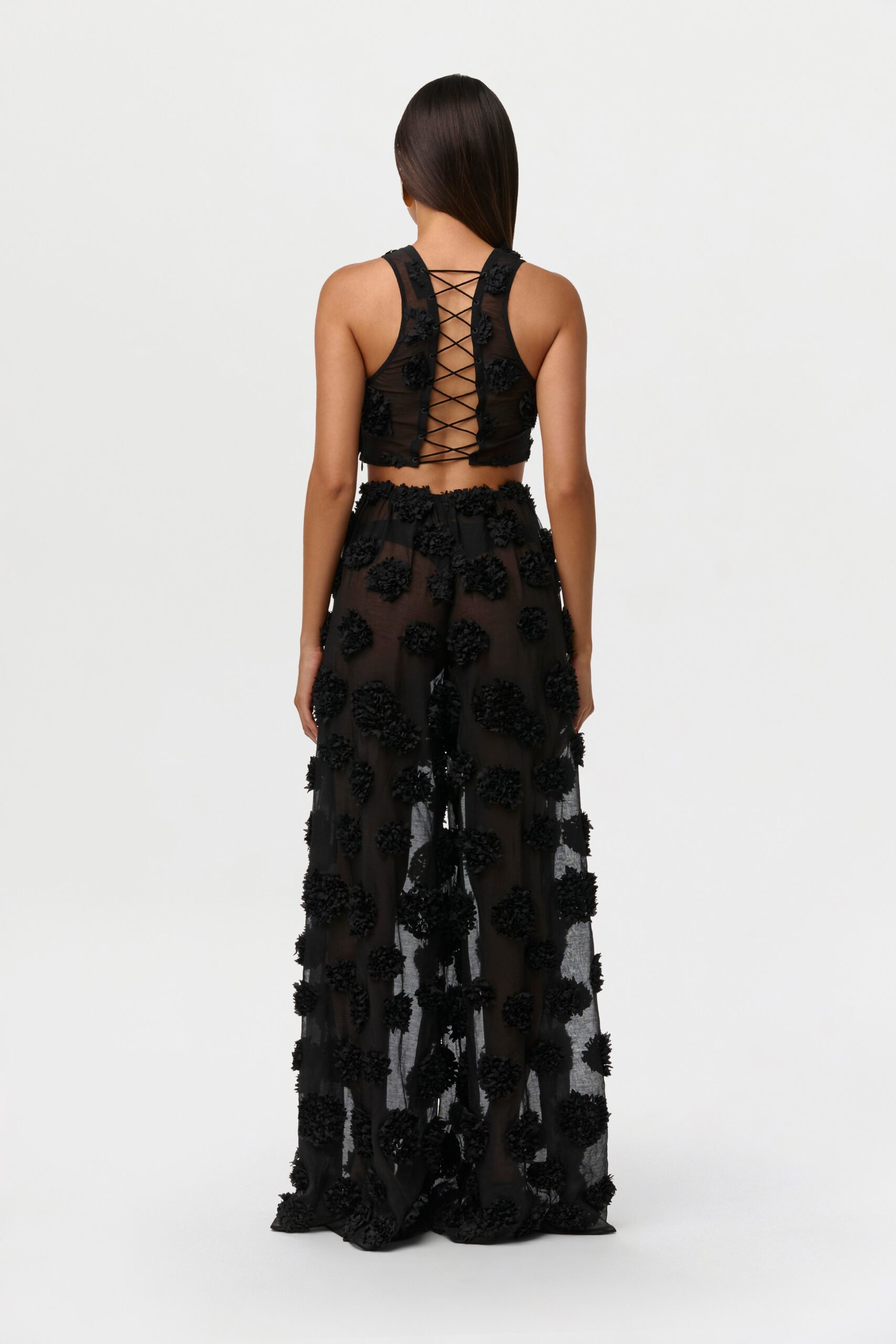 Floral Appliqu?? Lace Crop Top - Image 7