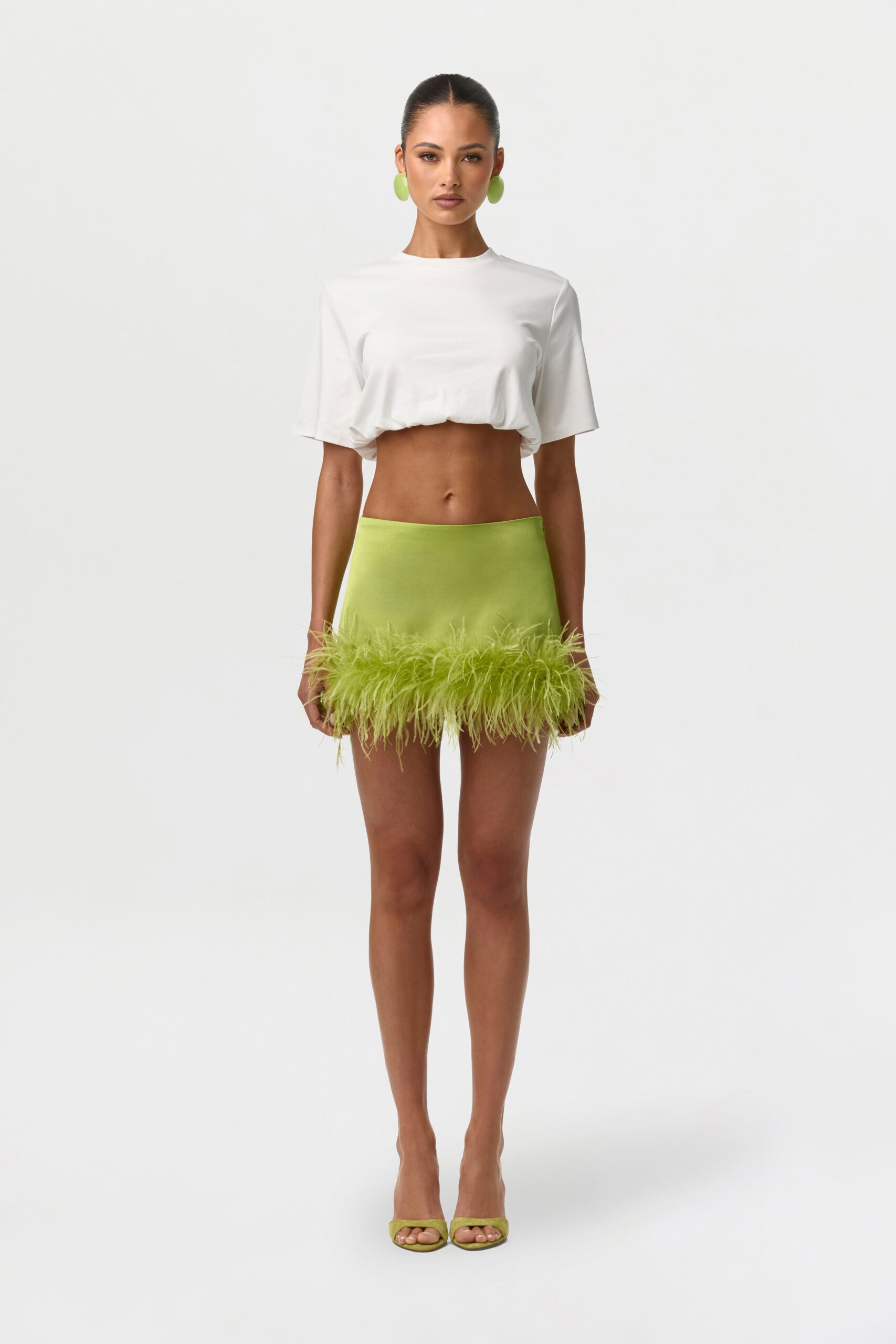 Cotton Crew Crop Top Shirt - Image 2