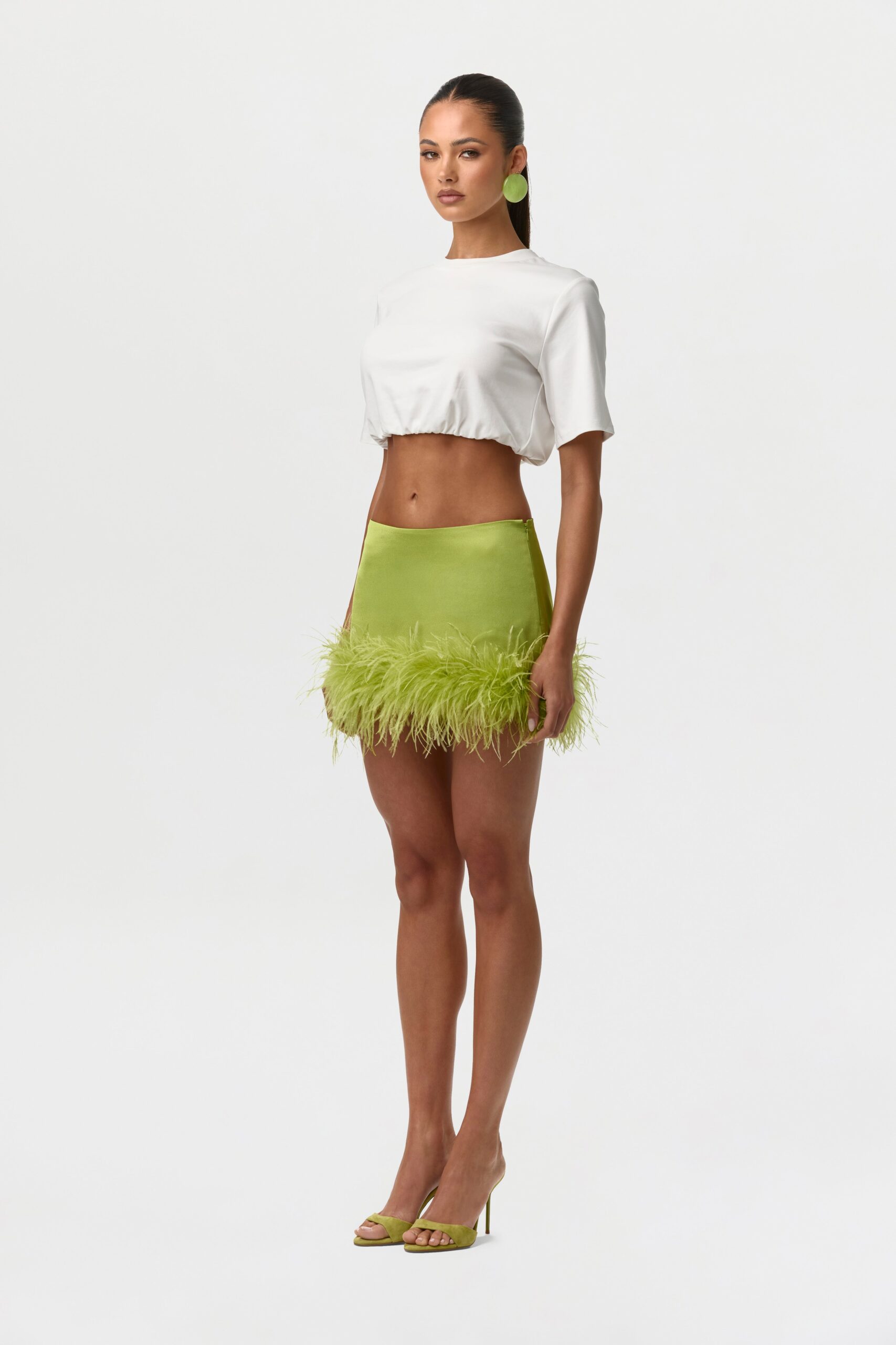 Cotton Crew Crop Top Shirt - Image 4
