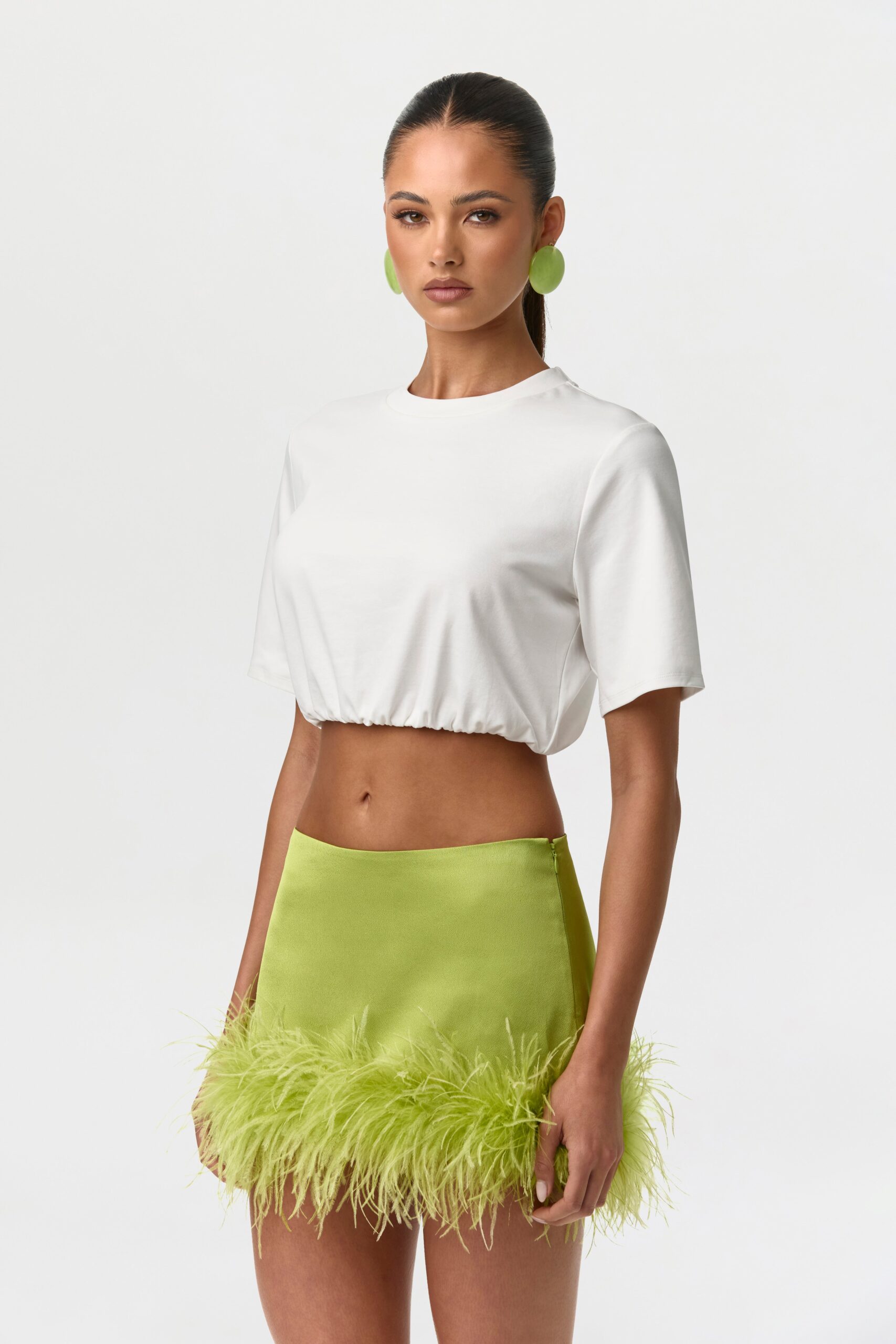 Cotton Crew Crop Top Shirt - Image 3
